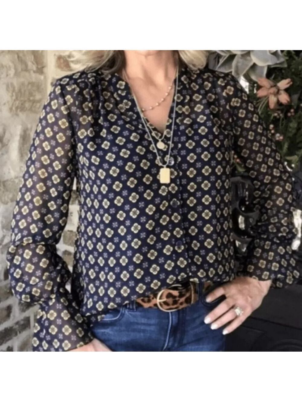 Cabi 3772 mosaic blouse size small